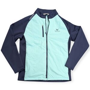 PETER MILLAR MEN'S ENDEAVOR HYBRID JACKET IN Cabana Blue/Navy SZ. Small